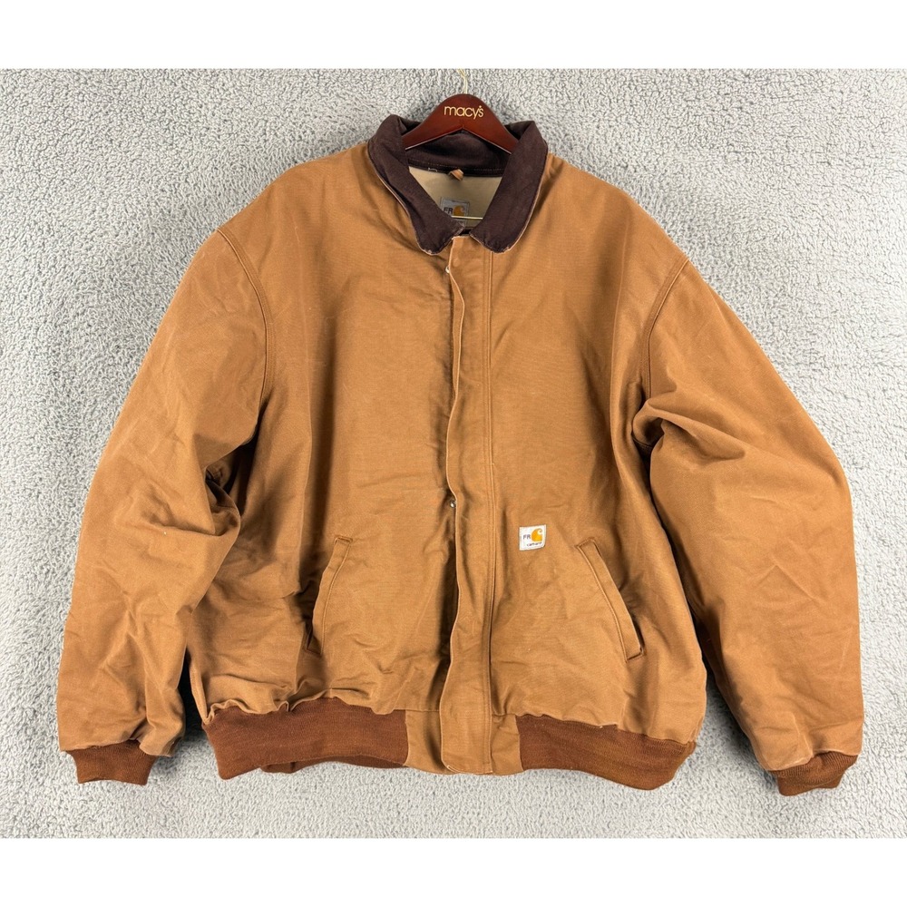 Carhartt FR Jacket Mens 4XL Brown Flame Resistant Duck Canvas Work Utility Coat